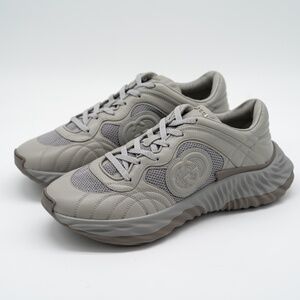 size 11G 11.5 US Gucci Ripple Sneakers Grey GG Leather Interlocking